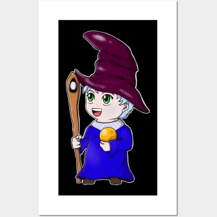 Chibi Wizard Cute Anime Magician Character Posters and Art